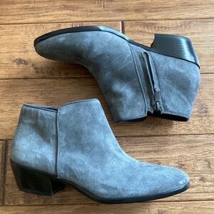 Sam Edelman Petty Ankle Boot Bootie Gray Suede Size 6.5